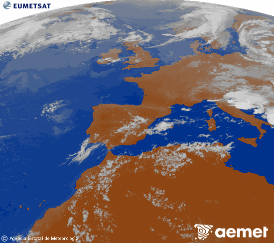 Imaxe da zona de Europa e Norte de �frica da canle infravermella do sat�lite Meteosat operacional en 0�N 0�W, procesada para darlle cor.&nbsp;martes, 21 xullo  2026 21:00