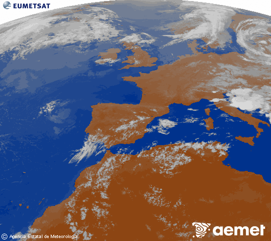Imaxe da zona de Europa e Norte de �frica da canle infravermella do sat�lite Meteosat operacional en 0�N 0�W, procesada para darlle cor.&nbsp;martes, 21 xullo  2026 22:00