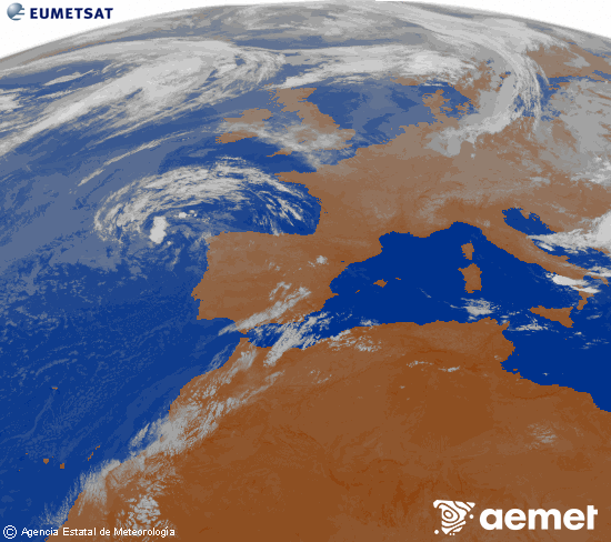 Imagen de la zona de Europa y Norte de �frica del canal infrarrojo del sat�lite Meteosat operacional en 0�N 0�W, procesada para darle color.&nbsp;vendredi, 24 juillet  2026 06:00
