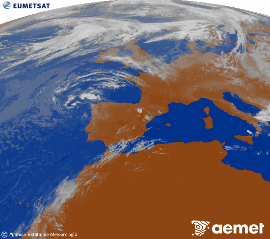 Imagen de la zona de Europa y Norte de �frica del canal infrarrojo del sat�lite Meteosat operacional en 0�N 0�W, procesada para darle color.&nbsp;vendredi, 24 juillet  2026 10:00