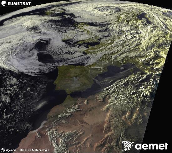 Esta imagen se genera utilizando informaci�n de los canales visibles del sat�lite METEOSAT perteneciente a la segunda generaci�n de sat�lites Meteosat (MSG). Por ese motivo, s�lo hay informaci�n en la zona iluminada por el sol. Adem�s, los canales han sido normalizados para que el brillo no dependa de la posici�n del sol.&nbsp;igandea, 2026ko uztailak 26, ordua: 20:00