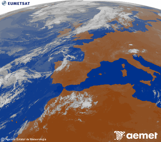 Imagen de la zona de Europa y Norte de �frica del canal infrarrojo del sat�lite Meteosat operacional en 0�N 0�W, procesada para darle color.&nbsp;Thursday, 30 July  2026 00:00