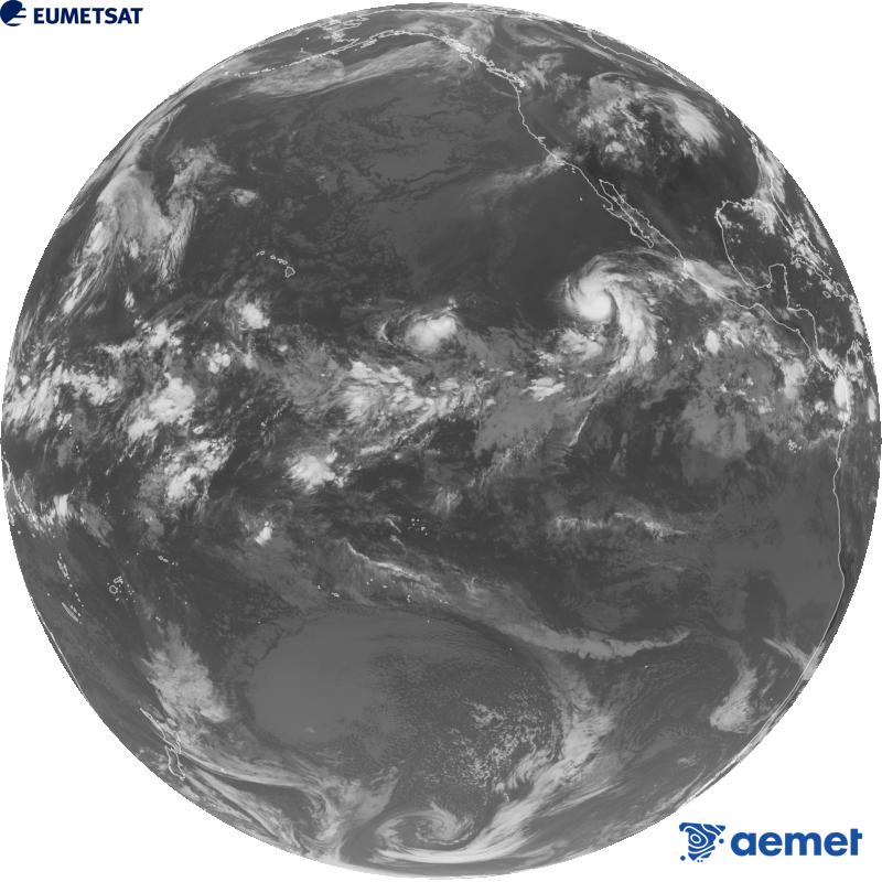 Overall image from the infrared channel (wavelength 10.3 �m) of the US GOES-18 satellite. The times shown are for the Iberian Peninsula (one hour earlier in the Canary Islands).&nbsp;Saturday, 29 August  2026 17:00