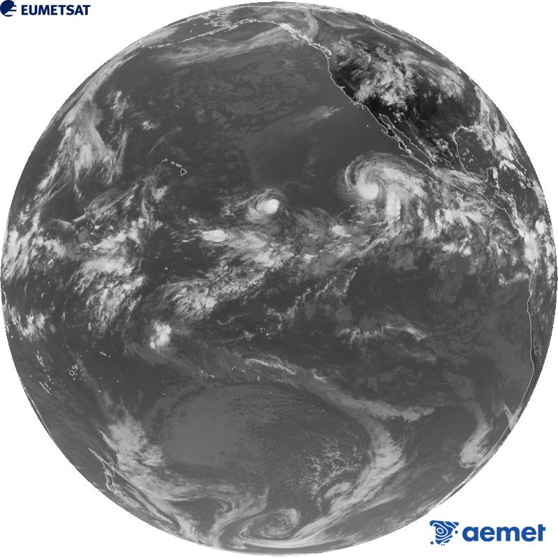 Overall image from the infrared channel (wavelength 10.3 �m) of the US GOES-18 satellite. The times shown are for the Iberian Peninsula (one hour earlier in the Canary Islands).&nbsp;Saturday, 29 August  2026 23:00