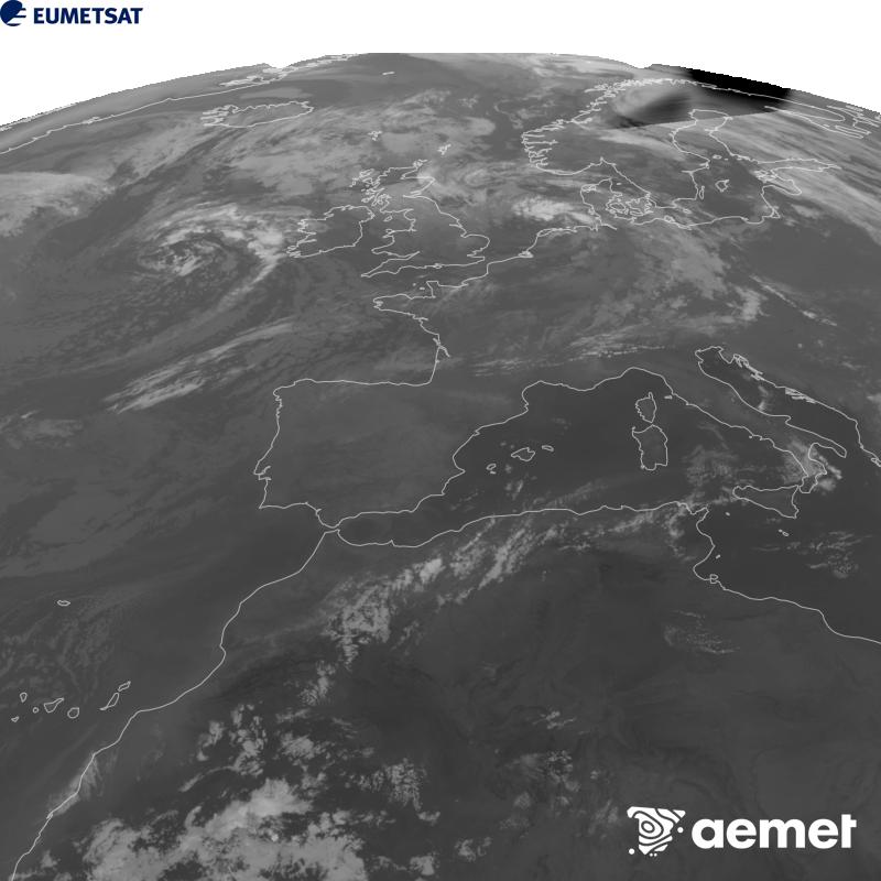 Aquesta imatge es genera utilitzant informaci� del canal Infraroig 10.5 �m del sat�l�lit METEOSAT-12, pertanyent a la tercera generaci� de sat�l�lits Meteosat (MTG). Perqu� la imatge s'assembli m�s a la percepci� de l'ull hum�, l'escala de grises est� invertida. Les hores indicades es refereixen a la pen�nsula (una hora menys a les Illes Can�ries).&nbsp;diumenge, 30 d?agost  2026 02:00