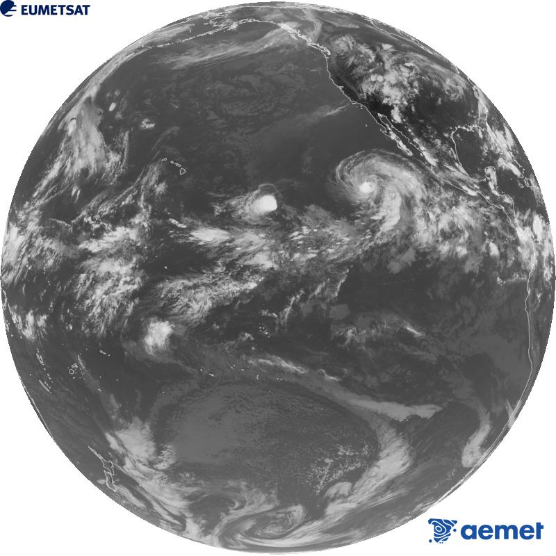 Overall image from the infrared channel (wavelength 10.3 �m) of the US GOES-18 satellite. The times shown are for the Iberian Peninsula (one hour earlier in the Canary Islands).&nbsp;Sunday, 30 August  2026 02:00