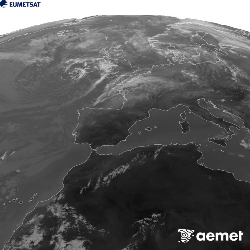 Aquesta imatge es genera utilitzant informaci� del canal Infraroig 10.5 �m del sat�l�lit METEOSAT-12, pertanyent a la tercera generaci� de sat�l�lits Meteosat (MTG). Perqu� la imatge s'assembli m�s a la percepci� de l'ull hum�, l'escala de grises est� invertida. Les hores indicades es refereixen a la pen�nsula (una hora menys a les Illes Can�ries).&nbsp;diumenge, 30 d?agost  2026 12:00