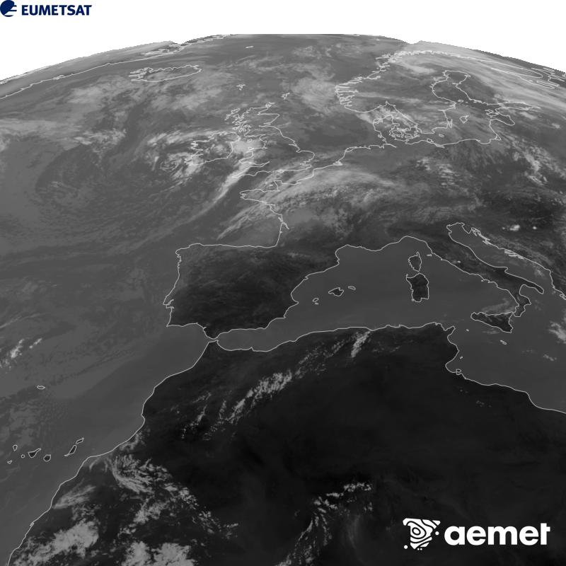Aquesta imatge es genera utilitzant informaci� del canal Infraroig 10.5 �m del sat�l�lit METEOSAT-12, pertanyent a la tercera generaci� de sat�l�lits Meteosat (MTG). Perqu� la imatge s'assembli m�s a la percepci� de l'ull hum�, l'escala de grises est� invertida. Les hores indicades es refereixen a la pen�nsula (una hora menys a les Illes Can�ries).&nbsp;diumenge, 30 d?agost  2026 13:00