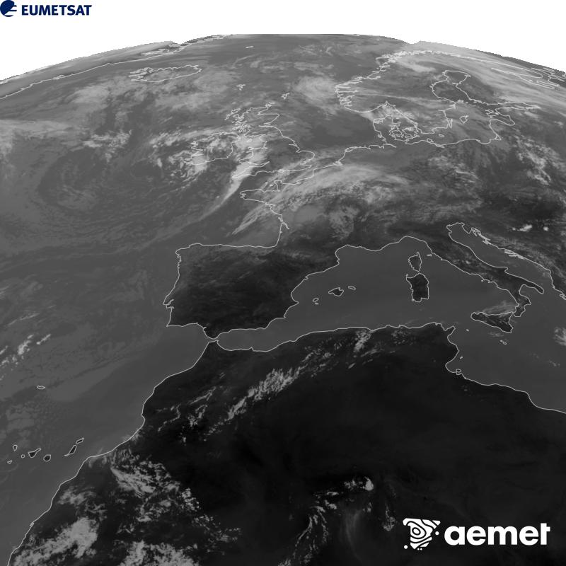 Esta imatge es genera utilitzant informaci� del canal Infraroig 10.5 �m del sat�l�lit METEOSAT-12, pertanyent a la tercera generaci� de sat�l�lits Meteosat (MTG). Perqu� la imatge s'assemble m�s a la percepci� de l'ull hum�, l'escala de grises est� invertida. Les hores indicades es referixen a la pen�nsula (una hora menys a les Illes Can�ries).&nbsp;diumenge, 30 d?agost  2026 14:00