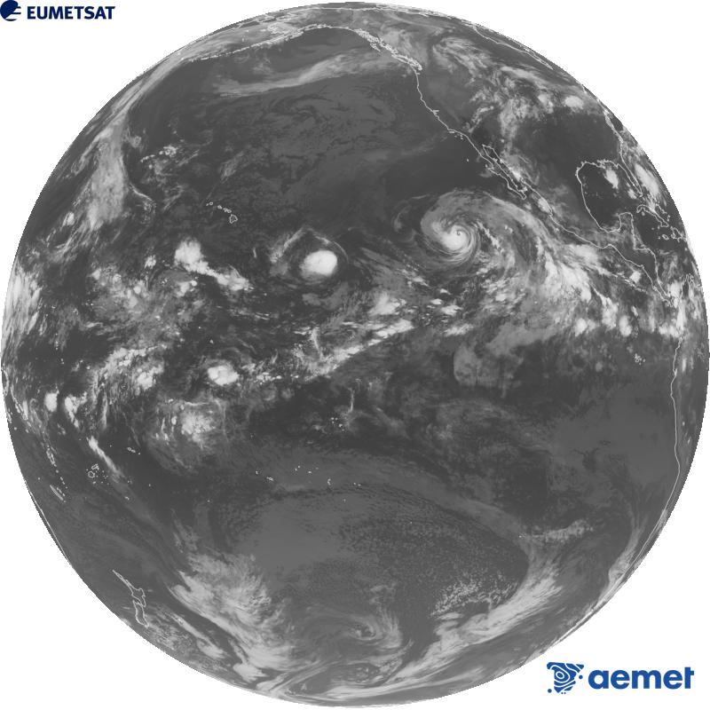 Overall image from the infrared channel (wavelength 10.3 �m) of the US GOES-18 satellite. The times shown are for the Iberian Peninsula (one hour earlier in the Canary Islands).&nbsp;Sunday, 30 August  2026 14:00
