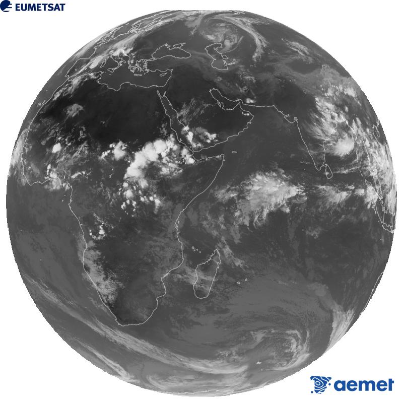 Imaxe global da canle infravermella (lonxitude de onda 10.8 �m) do sat�lite xeoestacionario europeo Meteosat-9, pertencente � segunda xeraci�n de sat�lites Meteosat. As horas indicadas ref�rense � pen�nsula (unha hora menos nas Illas Canarias).&nbsp;m�rcores, 9 setembro  2026 17:00