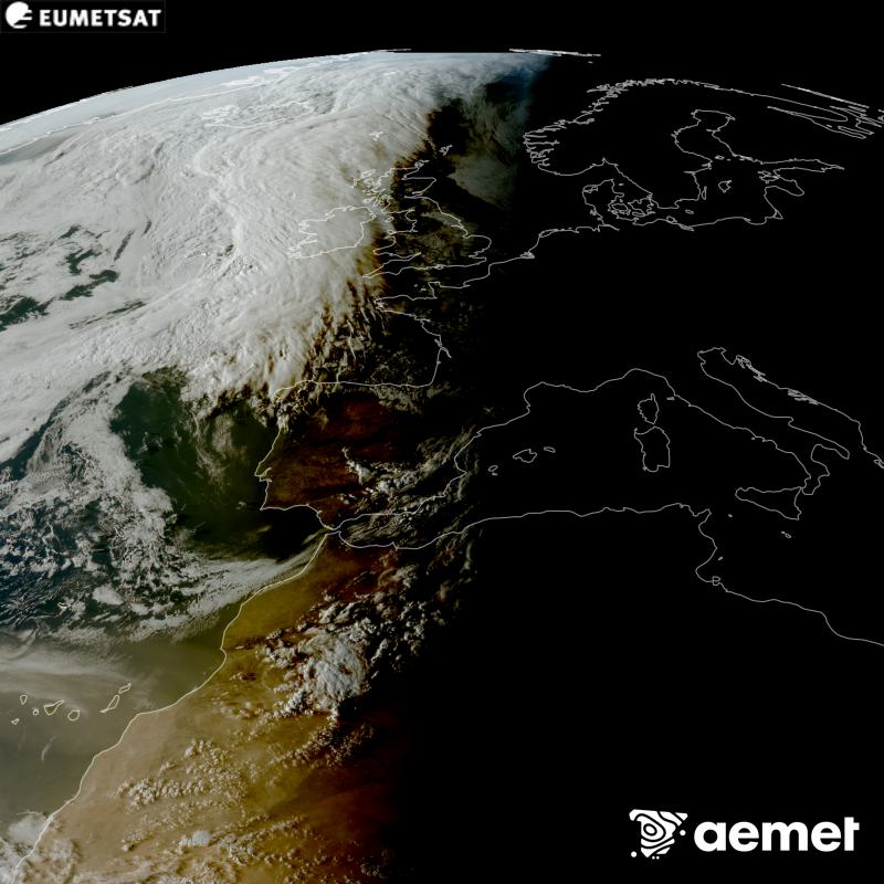 Esta imagen RGB se genera utilizando informaci�n de los canales visibles del sat�lite METEOSAT-12, perteneciente a la tercera generaci�n de sat�lites Meteosat (MTG). Por ese motivo, s�lo hay informaci�n en la zona iluminada por el sol. Nos muestra una imagen con una apariencia muy similar a la que percibir�a el ojo humano desde el espacio. Las horas indicadas se refieren a la pen�nsula (una hora menos en las Islas Canarias).&nbsp;mi�rcoles, 09 septiembre 2026 a las 20:00