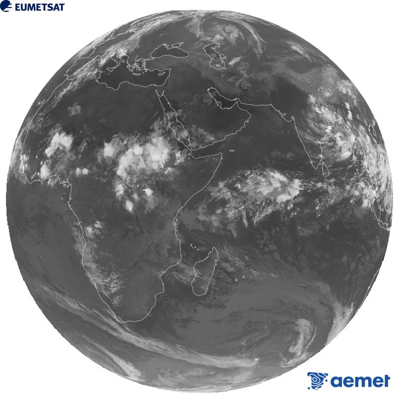 Imaxe global da canle infravermella (lonxitude de onda 10.8 �m) do sat�lite xeoestacionario europeo Meteosat-9, pertencente � segunda xeraci�n de sat�lites Meteosat. As horas indicadas ref�rense � pen�nsula (unha hora menos nas Illas Canarias).&nbsp;m�rcores, 9 setembro  2026 23:00