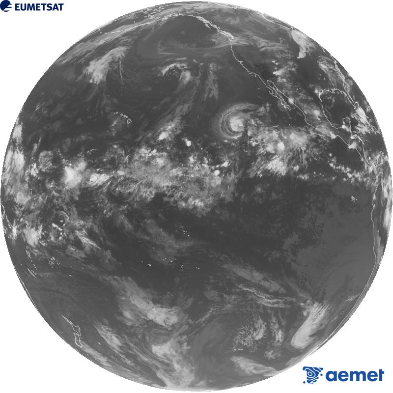 Imatge global del canal infraroig (longitud d'ona 10.3 �m) del sat�l�lit estatunidenc GOES-18. Les hores indicades es refereixen a la pen�nsula (una hora menys a les Illes Can�ries).&nbsp;dissabte, 12 de setembre  2026 08:00