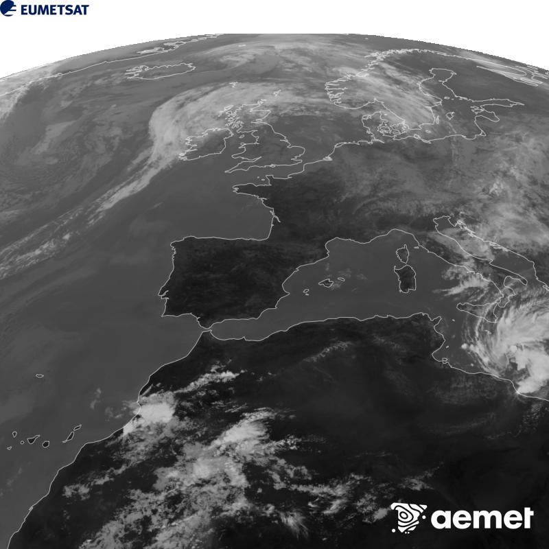 Imagen infrarroja del Meteosat a las 2026091413:00 horas UTC