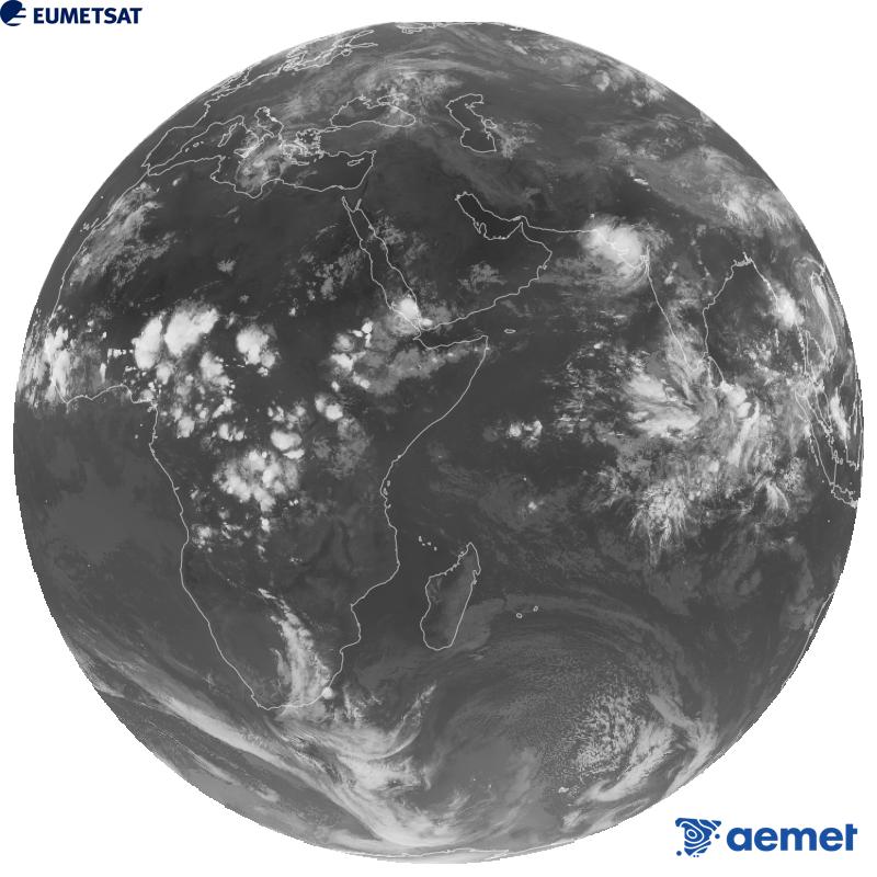 Imatge global del canal infraroig (longitud d'ona 10.8 �m) del sat�l�lit geoestacionari europeu Meteosat-9, pertanyent a la segona generaci� de sat�l�lits Meteosat. Les hores indicades es refereixen a la pen�nsula (una hora menys a les Illes Can�ries).&nbsp;dilluns, 14 de setembre  2026 20:00