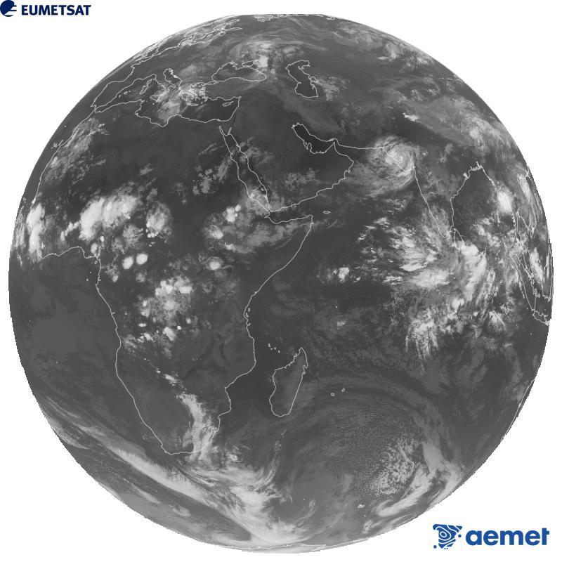 Imatge global del canal infraroig (longitud d'ona 10.8 �m) del sat�l�lit geoestacionari europeu Meteosat-9, pertanyent a la segona generaci� de sat�l�lits Meteosat. Les hores indicades es refereixen a la pen�nsula (una hora menys a les Illes Can�ries).&nbsp;dilluns, 14 de setembre  2026 23:00