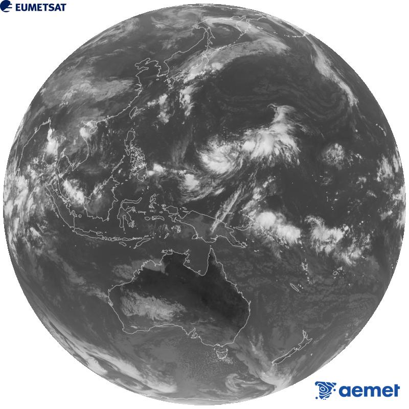 Imaxe global da canle infravermella (lonxitude de onda 10.4 �m) do sat�lite xeoestacionario xapon�s Himawari-9. As horas indicadas ref�rense � pen�nsula (unha hora menos nas Illas Canarias).&nbsp;martes, 15 setembro  2026 02:00