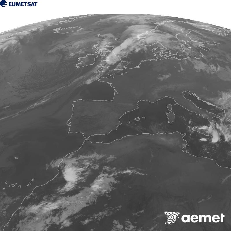 Esta imaxe x�rase utilizando informaci�n da canle Infravermella 10.5 �m do sat�lite METEOSAT-12, pertencente � terceira xeraci�n de sat�lites Meteosat (MTG). Para que a imaxe se asemelle m�is � percepci�n do ollo humano, a escala de grises est� investida. As horas indicadas ref�rense � pen�nsula (unha hora menos nas Illas Canarias).&nbsp;martes, 15 setembro  2026 04:00