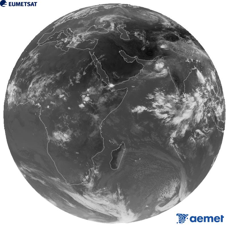 Imatge global del canal infraroig (longitud d'ona 10.8 �m) del sat�l�lit geoestacionari europeu Meteosat-9, pertanyent a la segona generaci� de sat�l�lits Meteosat. Les hores indicades es refereixen a la pen�nsula (una hora menys a les Illes Can�ries).&nbsp;dimarts, 15 de setembre  2026 08:00