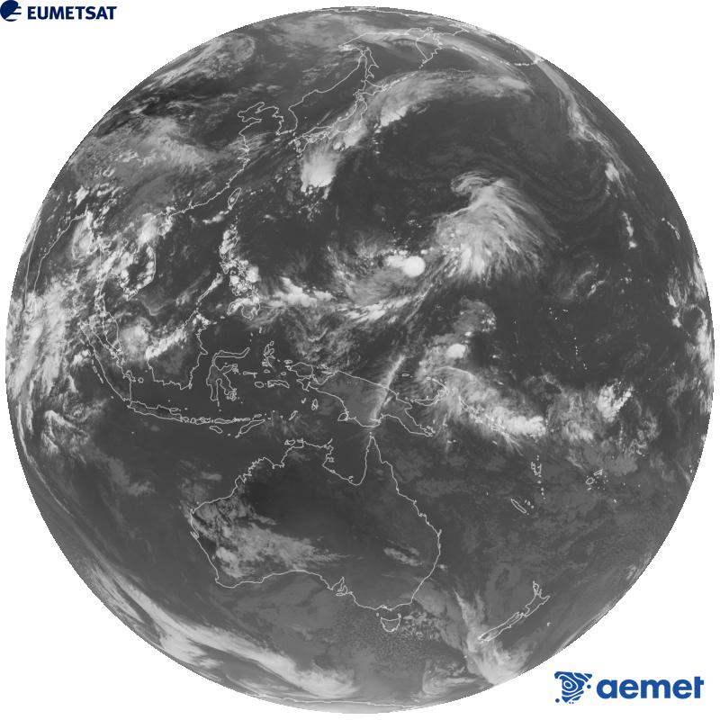 Imaxe global da canle infravermella (lonxitude de onda 10.4 �m) do sat�lite xeoestacionario xapon�s Himawari-9. As horas indicadas ref�rense � pen�nsula (unha hora menos nas Illas Canarias).&nbsp;martes, 15 setembro  2026 11:00
