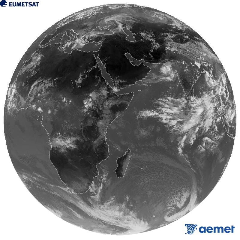 Imatge global del canal infraroig (longitud d'ona 10.8 �m) del sat�l�lit geoestacionari europeu Meteosat-9, pertanyent a la segona generaci� de sat�l�lits Meteosat. Les hores indicades es refereixen a la pen�nsula (una hora menys a les Illes Can�ries).&nbsp;dimarts, 15 de setembre  2026 11:00