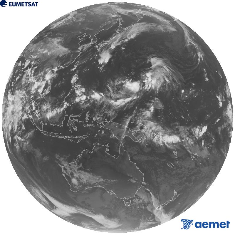 Imaxe global da canle infravermella (lonxitude de onda 10.4 �m) do sat�lite xeoestacionario xapon�s Himawari-9. As horas indicadas ref�rense � pen�nsula (unha hora menos nas Illas Canarias).&nbsp;martes, 15 setembro  2026 14:00