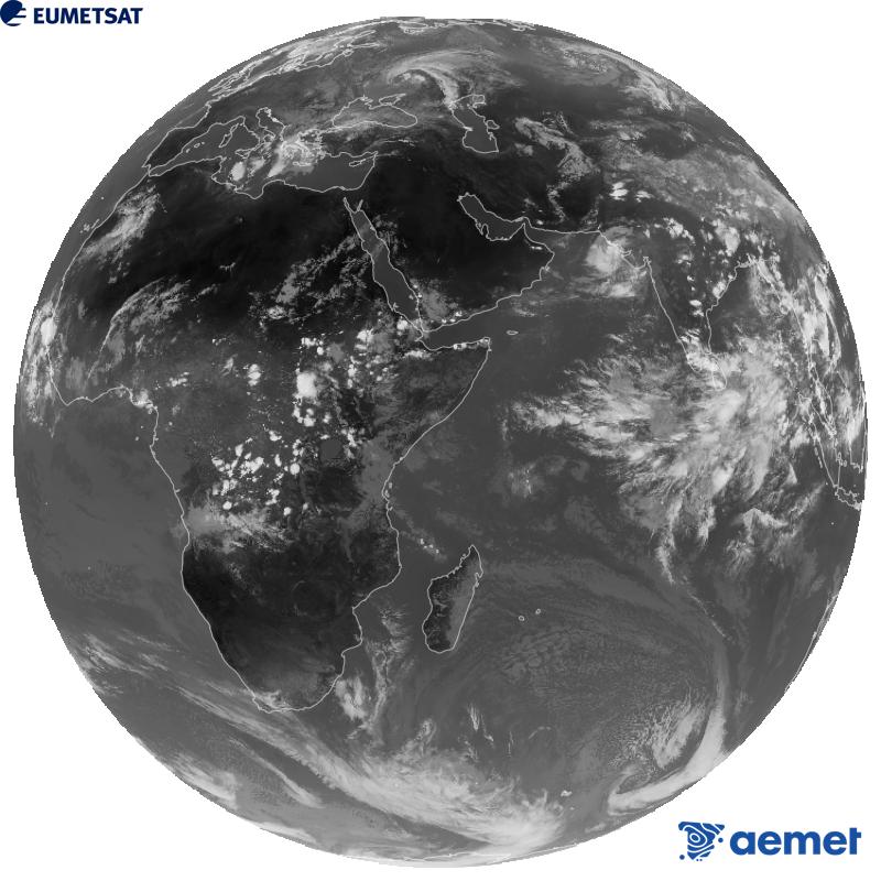 Imatge global del canal infraroig (longitud d'ona 10.8 �m) del sat�l�lit geoestacionari europeu Meteosat-9, pertanyent a la segona generaci� de sat�l�lits Meteosat. Les hores indicades es refereixen a la pen�nsula (una hora menys a les Illes Can�ries).&nbsp;dimarts, 15 de setembre  2026 14:00