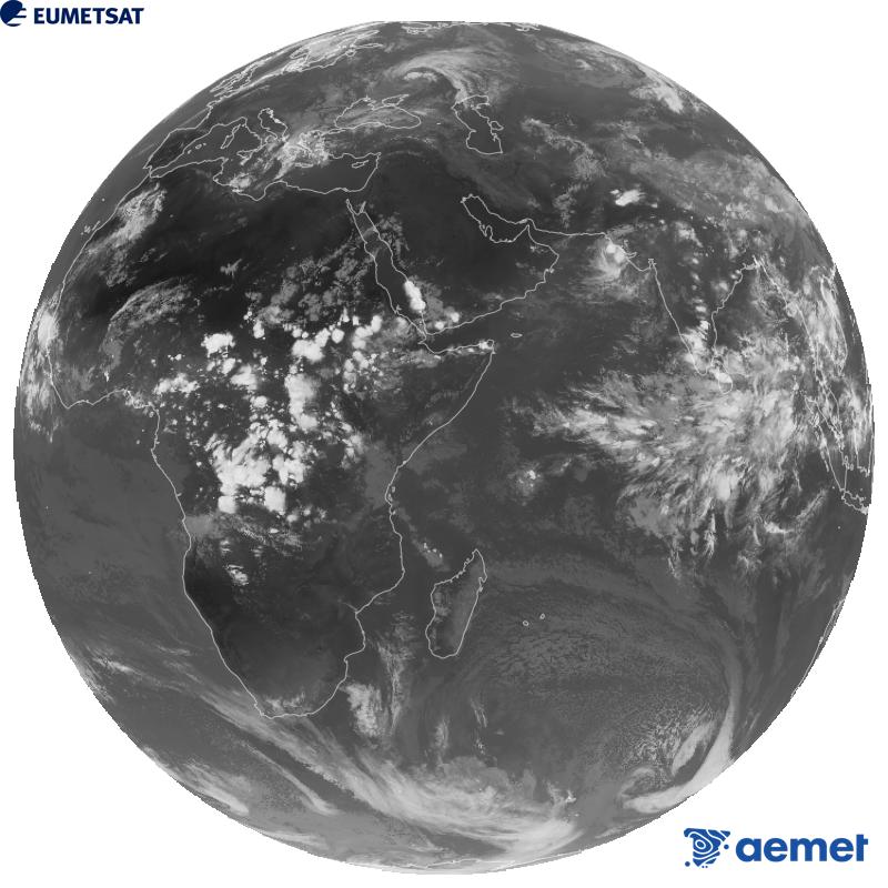 Imatge global del canal infraroig (longitud d'ona 10.8 �m) del sat�l�lit geoestacionari europeu Meteosat-9, pertanyent a la segona generaci� de sat�l�lits Meteosat. Les hores indicades es refereixen a la pen�nsula (una hora menys a les Illes Can�ries).&nbsp;dimarts, 15 de setembre  2026 17:00