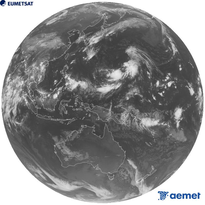 Imaxe global da canle infravermella (lonxitude de onda 10.4 �m) do sat�lite xeoestacionario xapon�s Himawari-9. As horas indicadas ref�rense � pen�nsula (unha hora menos nas Illas Canarias).&nbsp;martes, 15 setembro  2026 20:00