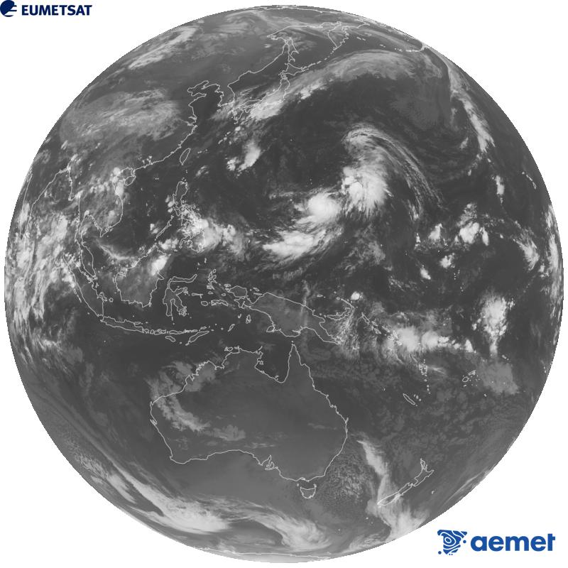 Imatge global del canal infraroig (longitud d'ona 10.4 �m) del sat�l�lit geoestacionari japon�s Himawari-9. Les hores indicades es refereixen a la pen�nsula (una hora menys a les Illes Can�ries).&nbsp;dimarts, 15 de setembre  2026 23:00