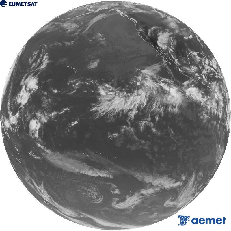 Imatge global del canal infraroig (longitud d'ona 10.3 �m) del sat�l�lit estatunidenc GOES-18. Les hores indicades es refereixen a la pen�nsula (una hora menys a les Illes Can�ries).&nbsp;dijous, 17 de setembre  2026 02:00