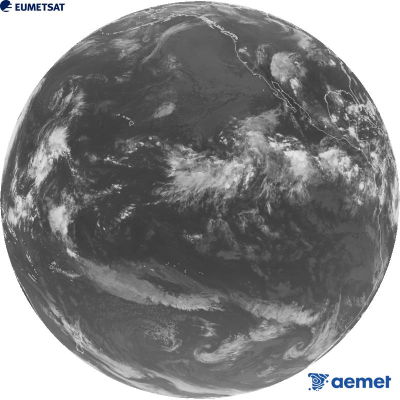 Imatge global del canal infraroig (longitud d'ona 10.3 �m) del sat�l�lit estatunidenc GOES-18. Les hores indicades es refereixen a la pen�nsula (una hora menys a les Illes Can�ries).&nbsp;dijous, 17 de setembre  2026 05:00