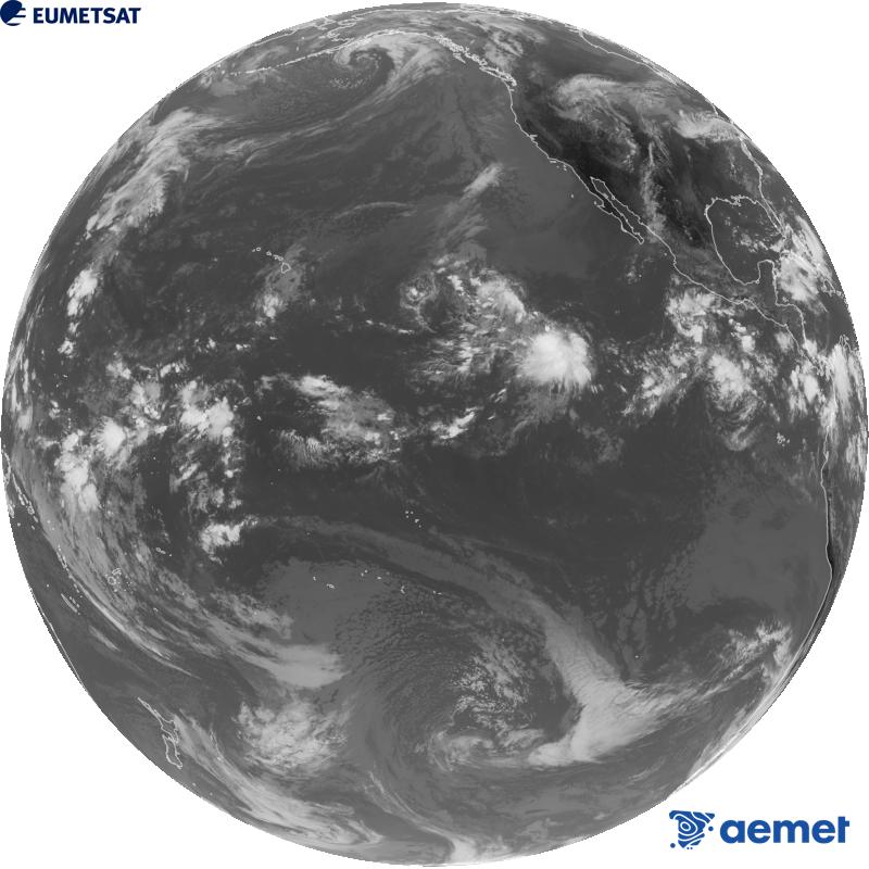 Imagen global del canal infrarrojo (longitud de onda 10.3 �m) del sat�lite estadounidense GOES-18. Las horas indicadas se refieren a la pen�nsula (una hora menos en las Islas Canarias).&nbsp;s�bado, 19 septiembre 2026 a las 20:00