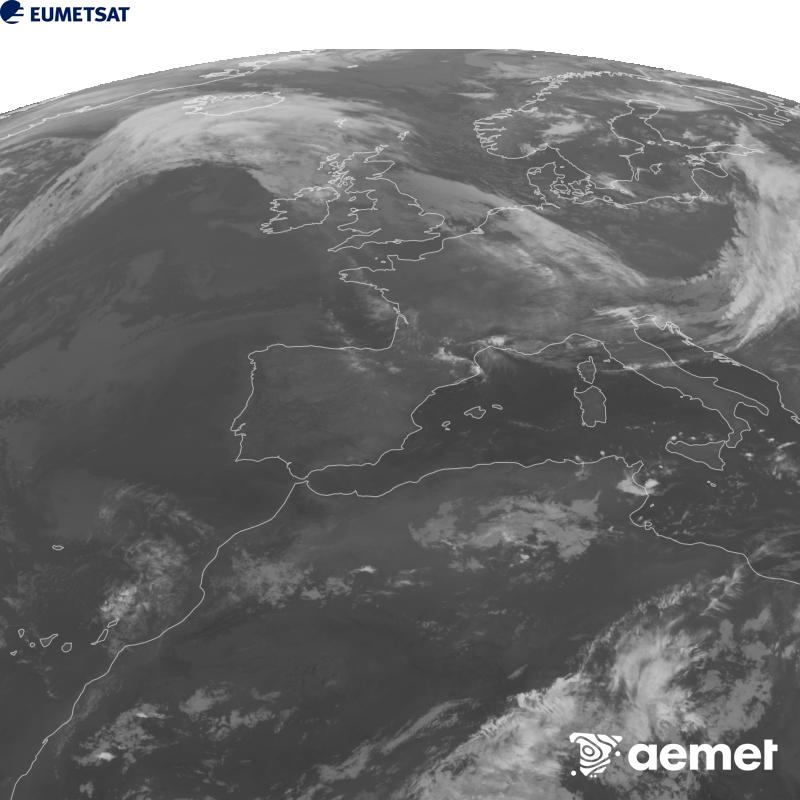 Esta imaxe x�rase utilizando informaci�n da canle Infravermella 10.5 �m do sat�lite METEOSAT-12, pertencente � terceira xeraci�n de sat�lites Meteosat (MTG). Para que a imaxe se asemelle m�is � percepci�n do ollo humano, a escala de grises est� investida. As horas indicadas ref�rense � pen�nsula (unha hora menos nas Illas Canarias).&nbsp;luns, 21 setembro  2026 03:00