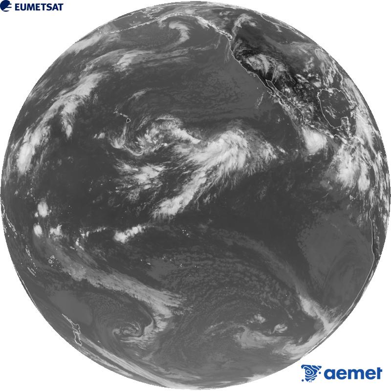 Imatge global del canal infraroig (longitud d'ona 10.3 �m) del sat�l�lit estatunidenc GOES-18. Les hores indicades es refereixen a la pen�nsula (una hora menys a les Illes Can�ries).&nbsp;dilluns, 21 de setembre  2026 23:00