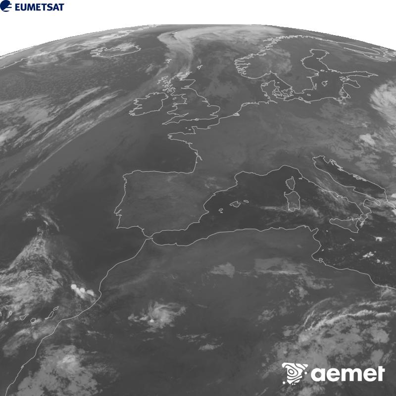 Esta imaxe x�rase utilizando informaci�n da canle Infravermella 10.5 �m do sat�lite METEOSAT-12, pertencente � terceira xeraci�n de sat�lites Meteosat (MTG). Para que a imaxe se asemelle m�is � percepci�n do ollo humano, a escala de grises est� investida. As horas indicadas ref�rense � pen�nsula (unha hora menos nas Illas Canarias).&nbsp;martes, 22 setembro  2026 07:00