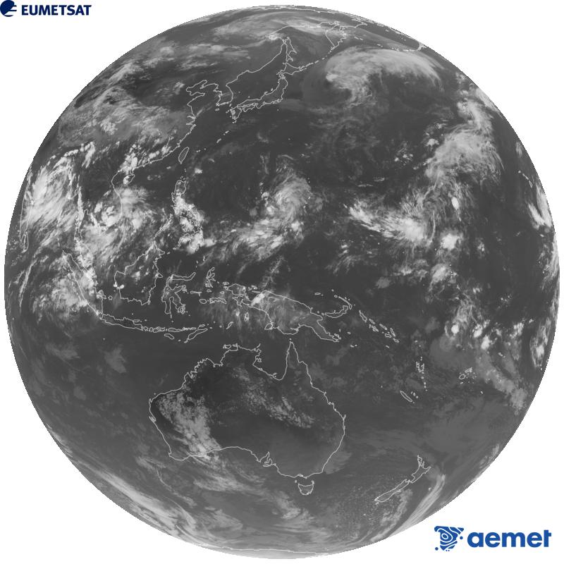 Imatge global del canal infraroig (longitud d'ona 10.4 �m) del sat�l�lit geoestacionari japon�s Himawari-9. Les hores indicades es refereixen a la pen�nsula (una hora menys a les Illes Can�ries).&nbsp;dimarts, 22 de setembre  2026 11:00
