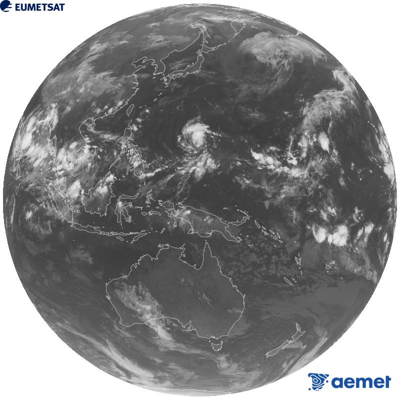 Imatge global del canal infraroig (longitud d'ona 10.4 �m) del sat�l�lit geoestacionari japon�s Himawari-9. Les hores indicades es refereixen a la pen�nsula (una hora menys a les Illes Can�ries).&nbsp;dimarts, 22 de setembre  2026 20:00