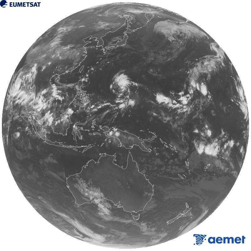Imatge global del canal infraroig (longitud d'ona 10.4 �m) del sat�l�lit geoestacionari japon�s Himawari-9. Les hores indicades es refereixen a la pen�nsula (una hora menys a les Illes Can�ries).&nbsp;dimarts, 22 de setembre  2026 23:00