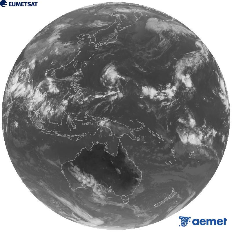 Imatge global del canal infraroig (longitud d'ona 10.4 �m) del sat�l�lit geoestacionari japon�s Himawari-9. Les hores indicades es refereixen a la pen�nsula (una hora menys a les Illes Can�ries).&nbsp;dimecres, 23 de setembre  2026 02:00
