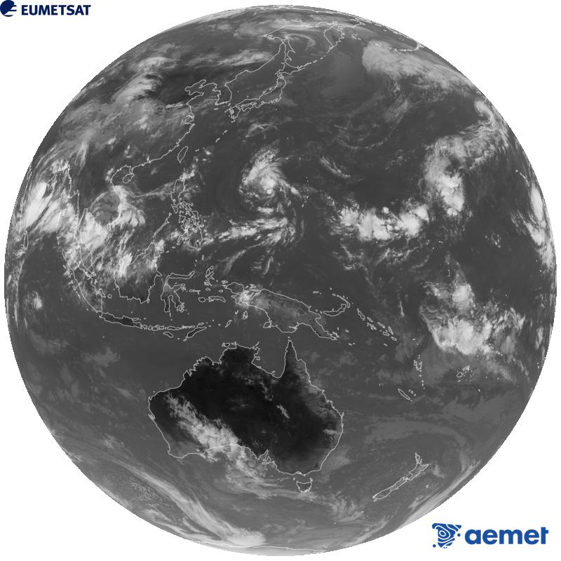 Imatge global del canal infraroig (longitud d'ona 10.4 �m) del sat�l�lit geoestacionari japon�s Himawari-9. Les hores indicades es refereixen a la pen�nsula (una hora menys a les Illes Can�ries).&nbsp;dimecres, 23 de setembre  2026 05:00