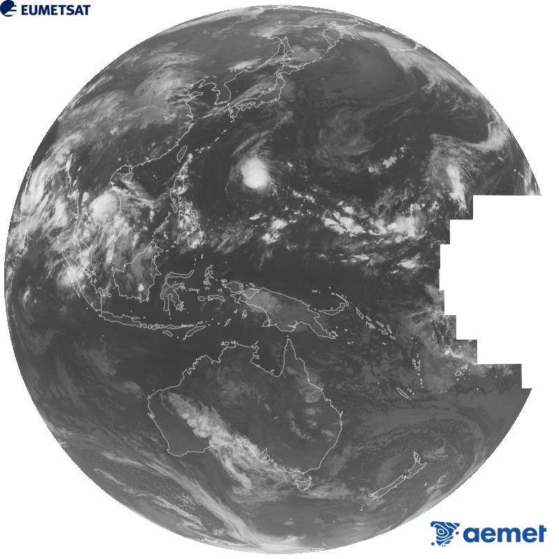 Imatge global del canal infraroig (longitud d'ona 10.4 �m) del sat�l�lit geoestacionari japon�s Himawari-9. Les hores indicades es refereixen a la pen�nsula (una hora menys a les Illes Can�ries).&nbsp;dimecres, 23 de setembre  2026 17:00