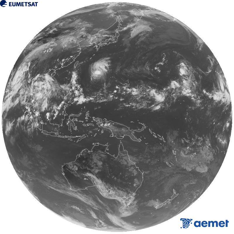 Imaxe global da canle infravermella (lonxitude de onda 10.4 �m) do sat�lite xeoestacionario xapon�s Himawari-9. As horas indicadas ref�rense � pen�nsula (unha hora menos nas Illas Canarias).&nbsp;xoves, 24 setembro  2026 11:00