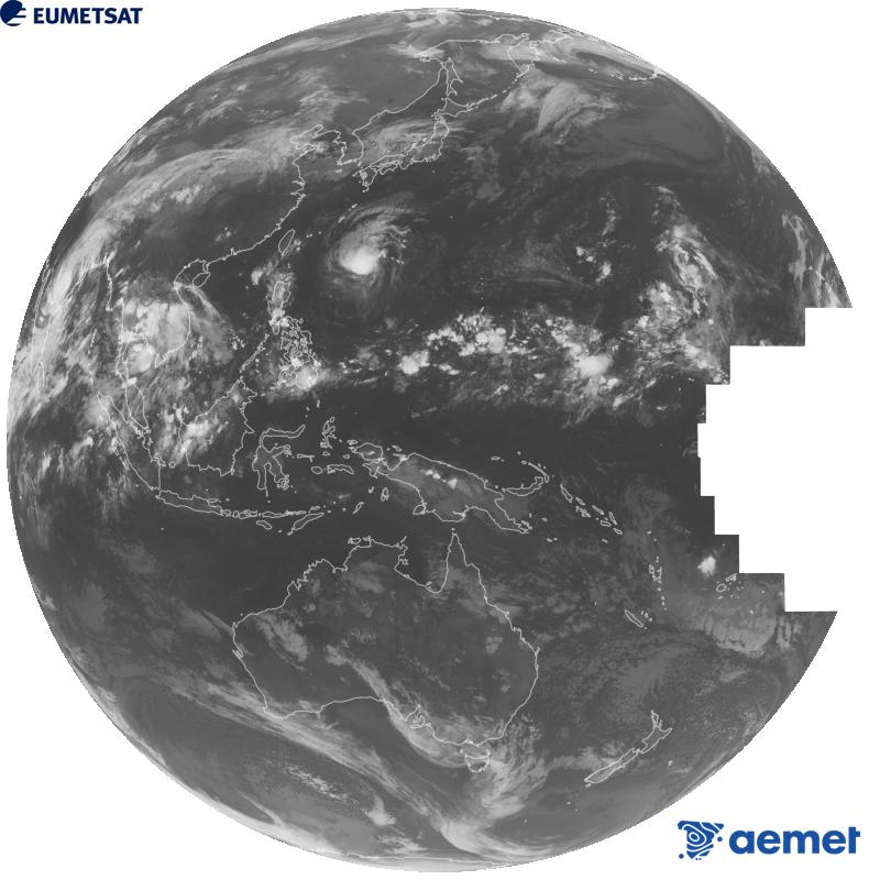 Imaxe global da canle infravermella (lonxitude de onda 10.4 �m) do sat�lite xeoestacionario xapon�s Himawari-9. As horas indicadas ref�rense � pen�nsula (unha hora menos nas Illas Canarias).&nbsp;xoves, 24 setembro  2026 17:00