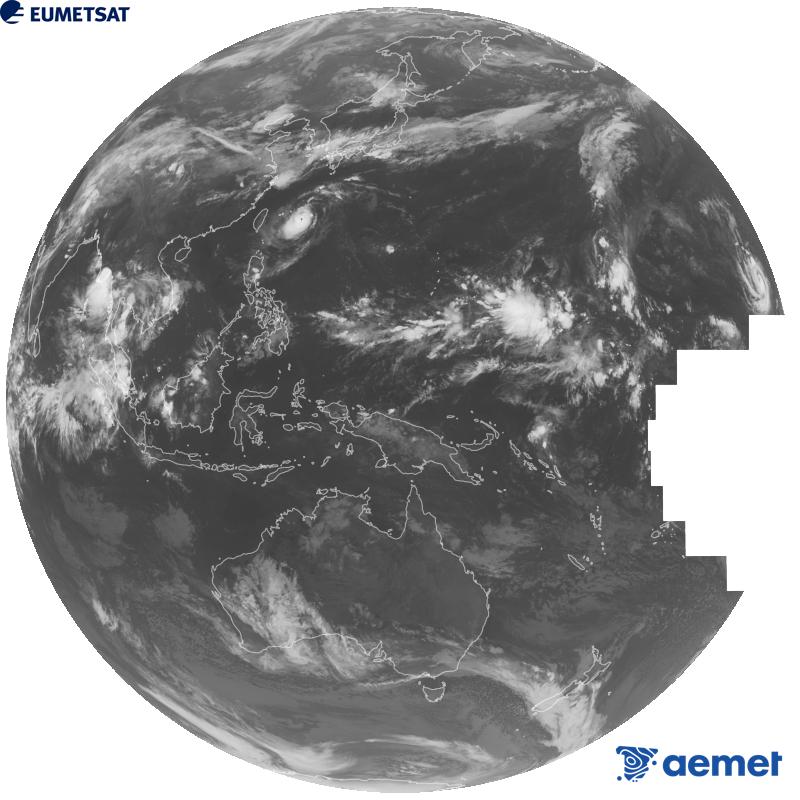 Imaxe global da canle infravermella (lonxitude de onda 10.4 �m) do sat�lite xeoestacionario xapon�s Himawari-9. As horas indicadas ref�rense � pen�nsula (unha hora menos nas Illas Canarias).&nbsp;s�bado , 26 setembro  2026 17:00