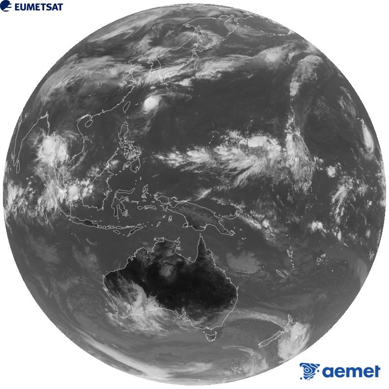 Imaxe global da canle infravermella (lonxitude de onda 10.4 �m) do sat�lite xeoestacionario xapon�s Himawari-9. As horas indicadas ref�rense � pen�nsula (unha hora menos nas Illas Canarias).&nbsp;domingo, 27 setembro  2026 05:00