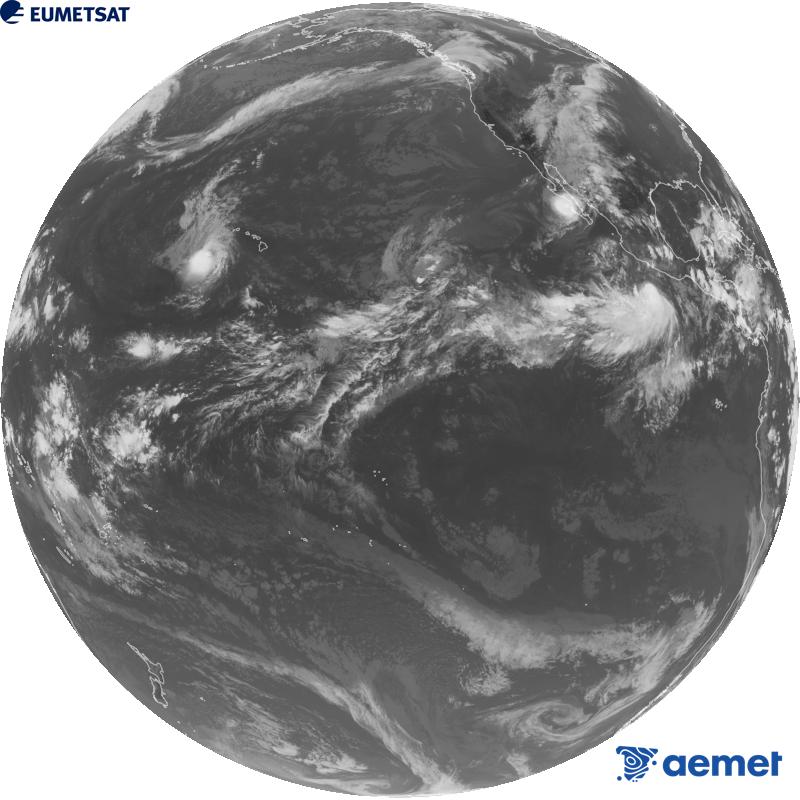 Imatge global del canal infraroig (longitud d'ona 10.3 �m) del sat�l�lit estatunidenc GOES-18. Les hores indicades es refereixen a la pen�nsula (una hora menys a les Illes Can�ries).&nbsp;dimarts, 29 de setembre  2026 02:00