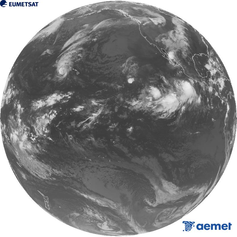 Imatge global del canal infraroig (longitud d'ona 10.3 �m) del sat�l�lit estatunidenc GOES-18. Les hores indicades es refereixen a la pen�nsula (una hora menys a les Illes Can�ries).&nbsp;dimarts, 29 de setembre  2026 17:00