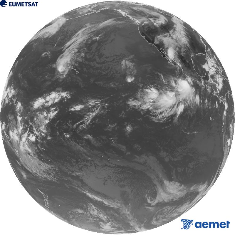 Imatge global del canal infraroig (longitud d'ona 10.3 �m) del sat�l�lit estatunidenc GOES-18. Les hores indicades es refereixen a la pen�nsula (una hora menys a les Illes Can�ries).&nbsp;dimarts, 29 de setembre  2026 20:00